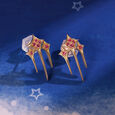 Luminous Splendor 14KT Pink Sapphire Stud Earrings,,hi-res view 1