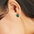 Lush Green Silver Stud Earrings,,hi-res view 2