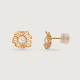 Floral Whispers 14 Kt Gold & Pearl Stud Earrings,,hi-res view 4