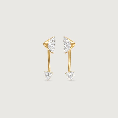 Architectural Arc Diamond Drop Earrings