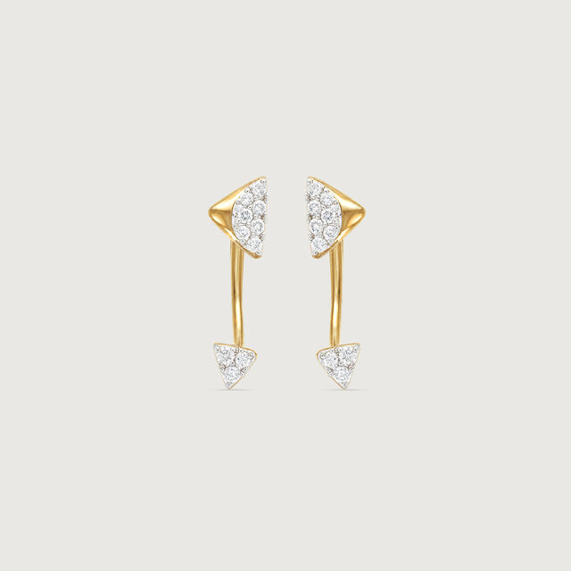 Architectural Arc Diamond Drop Earrings,,hi-res image number null