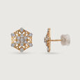 14kt Yellow-White Gold Ear Studs To Magnify Your Beauty,,hi-res view 4