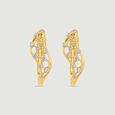 Edgy Checkered Diamond Hoop Earrings,,hi-res view 3