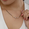 Glitter Grid Gold and Diamond Mangalsutra,,hi-res view 2