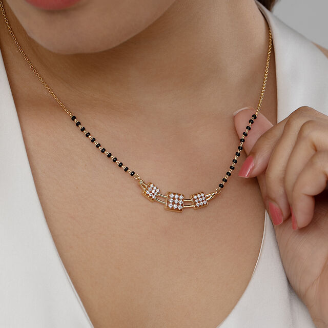 Glitter Grid Gold and Diamond Mangalsutra,,hi-res image number null