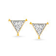 Glamorous 18 Karat Gold Triangular Stud Earrings,,hi-res view 1