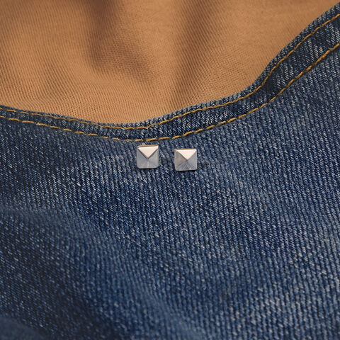 Edgy Minimal Silver Stud Earrings