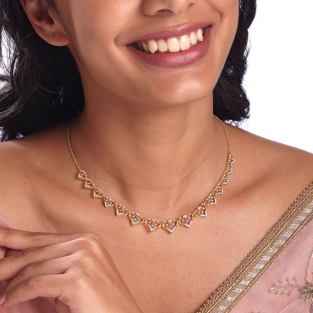Geometric Chic Gold & Diamond Necklace,,hi-res image number null