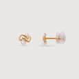 Entwined Hearts Pearl & Gold Stud Earrings,,hi-res view 4