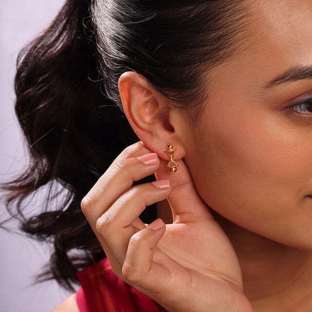 Ancestral Charms 22KT Gold Stud Earrings,,hi-res image number null