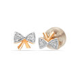 14KT Rose Gold Opulent Floral Twist Diamond Stud Earring,,hi-res view 2