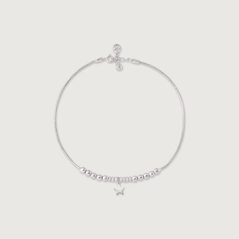Shooting Star Single Silver Anklet