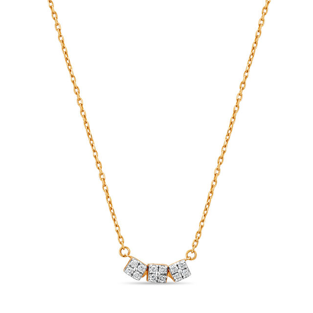 14 KT Yellow Gold Flowing Serenity Diamond Necklace,,hi-res view 2