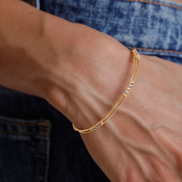 Sleek Directional Gold Bangle,,hi-res image number null
