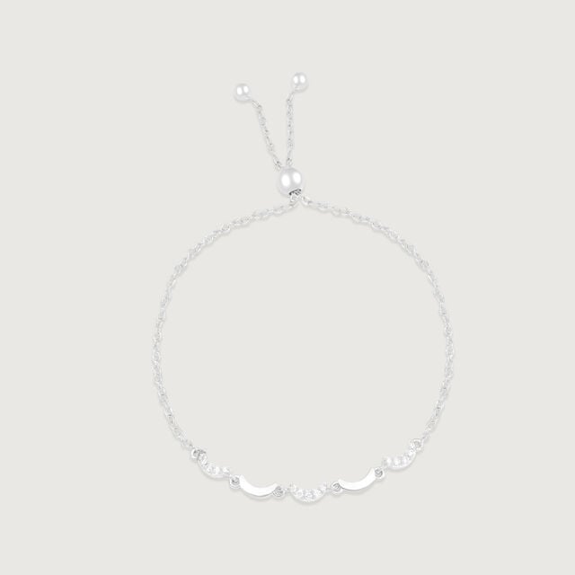 Sparkling Crescent Silver Bracelet,,hi-res image number null