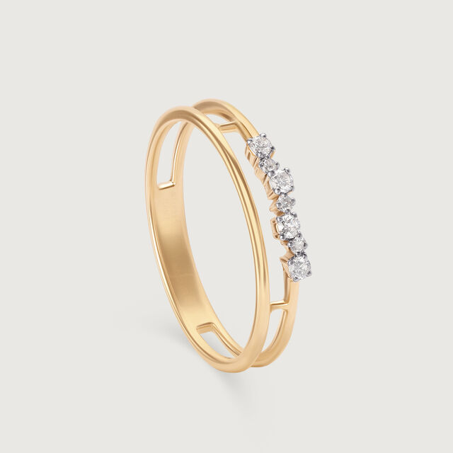 Sleek Splendour 14KT Gold & Diamond Ring,,hi-res image number null