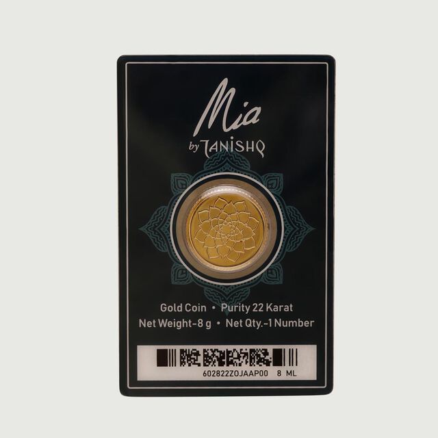 8 GM 22 Karat Stunning Lotus Gold  Coin,,hi-res image number null