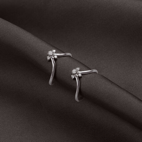 Sparkling Petal Silver Toe Rings