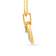 Splendid Geometric Pattern Gold and Diamond Pendant,,hi-res view 2