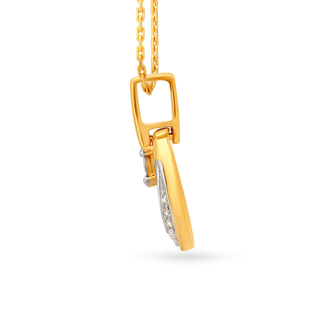 Splendid Geometric Pattern Gold and Diamond Pendant,,hi-res view 2