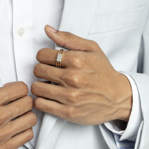 Minimalist Vibes Gold & Diamond Ring for Men