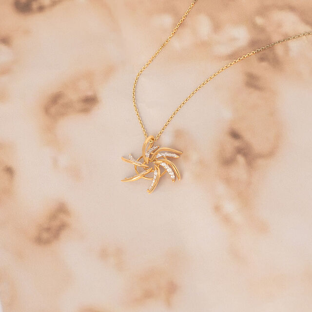 Whirlwind Sparkle Gold & Diamond Pendant,,hi-res image number null