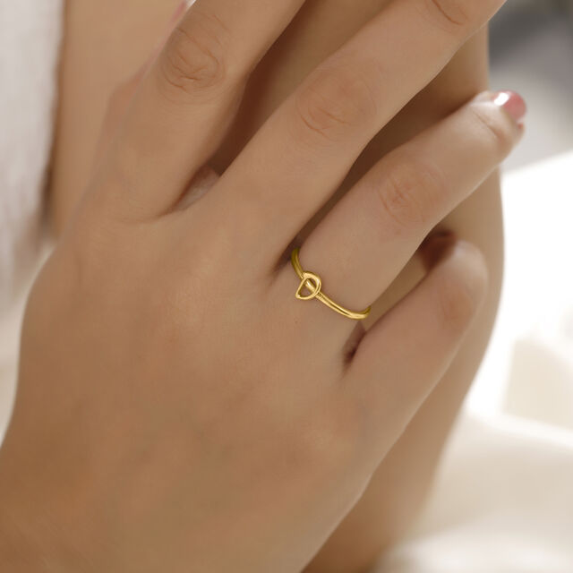 Letter D 14KT Yellow Gold Initial Ring,,hi-res image number null