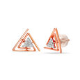 14KT Rose Gold Triangle Fiesta Diamond Stud Earring,,hi-res view 4