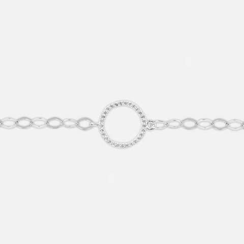 Glimmer Halo Single Silver Anklet