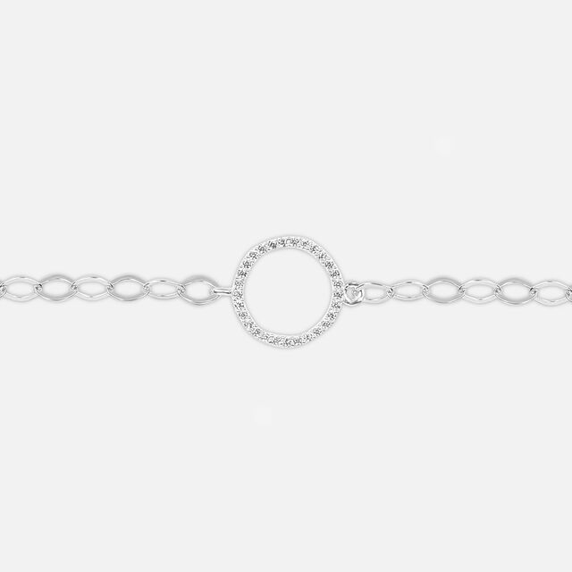 Glimmer Halo Single Silver Anklet,,hi-res image number null