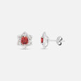 Bold Garnet Blossom Silver Earrings,,hi-res view 4