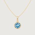 Clean Contemporary Blue Topaz Gold Pendant,,hi-res view 3