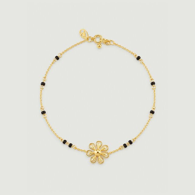 Radiant Floral Gold Mangalsutra Bracelet,,hi-res image number null
