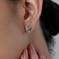 Radiant Cascade Gold & Diamond Stud Earrings,,hi-res view 2