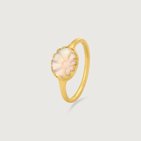 Radiant Solar Opal Gold Ring