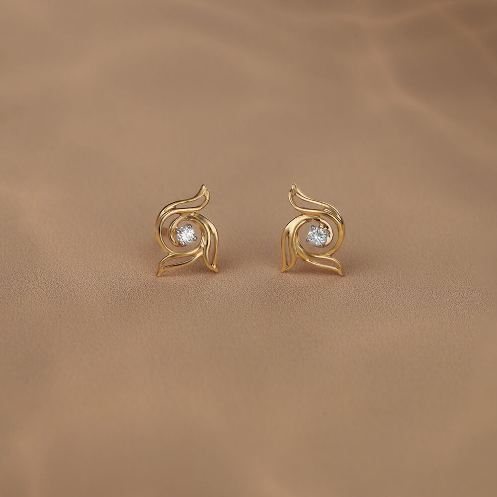 Buy Petal Radiance 14 Kt Gold Diamond Stud Earrings Online Mia by Tanishq