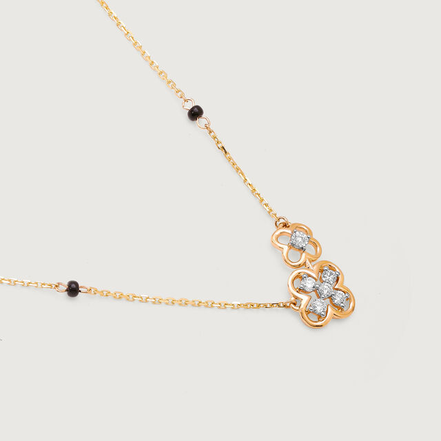 Love Knot 14 Kt Gold and Diamond Mangalsutra,,hi-res image number null