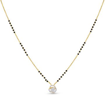 14KT Yellow Gold Floral-inspired Diamond Mangalsutra