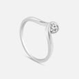Curved Elegance Silver Finger Ring,,hi-res view 4
