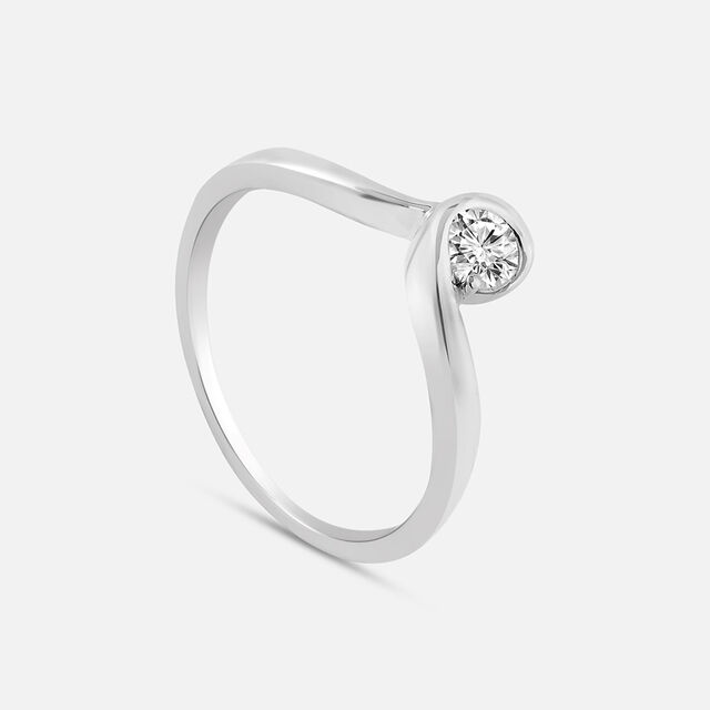 Curved Elegance Silver Finger Ring,,hi-res image number null
