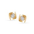 14 KT Yellow Gold Sparkling Diamond Stud Earrings,,hi-res view 1