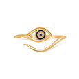 14KT Yellow Gold Curvy Evil Eye Design Ring,,hi-res view 2