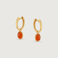 Solar Glow Carnelian Hoop Earrings,,hi-res view 3