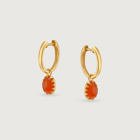 Solar Glow Carnelian Hoop Earrings