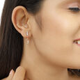 14 KT Attractive Rose Gold Diamond Drop Earrings,,hi-res view 3