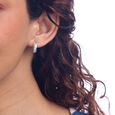 Polished Sleek Silver Earrings,,hi-res view 2