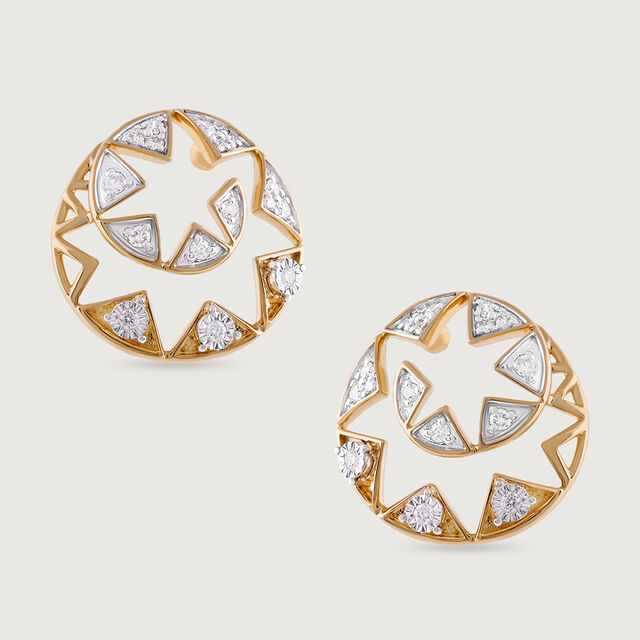 Heritage Spiral Gold & Diamond Stud Earrings,,hi-res image number null
