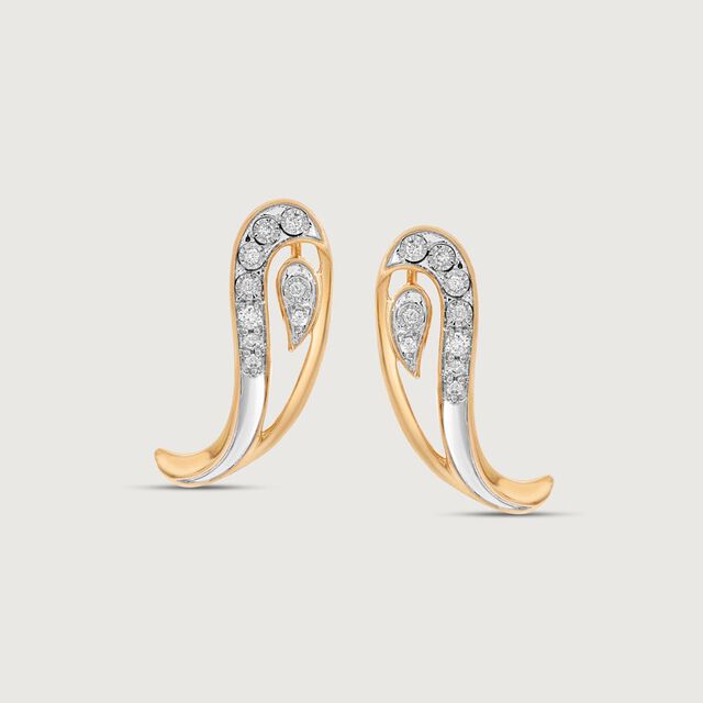 Paisley Twist Diamond Stud Earrings,,hi-res image number null