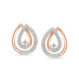 14 KT Rose Gold Simple Diamond Stud Earrings,,hi-res view 1