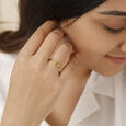 Letter O 14KT Yellow Gold Initial Ring,,hi-res view 2